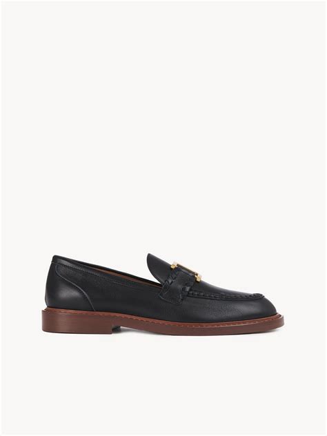 chloe loafers black|chloe flats with ankle strap.